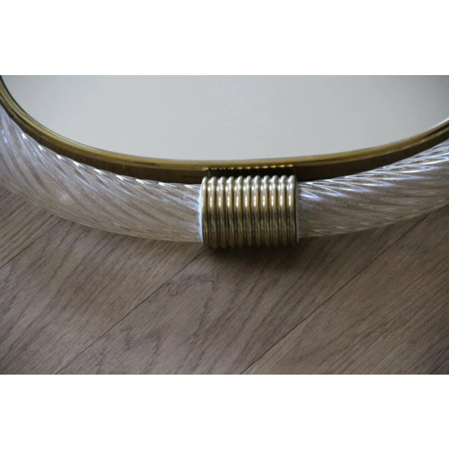Twisted White Murano Glass Mirror in the style of Barovier, 2000s For Sale - Image 3 of 18