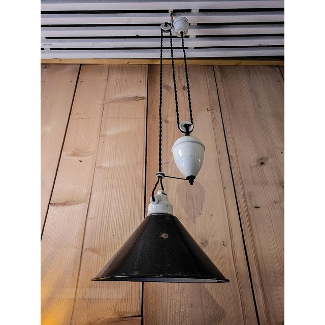 Metal Monte & Decrease Ceiling Lamp, 1920s For Sale - Image 7 of 7