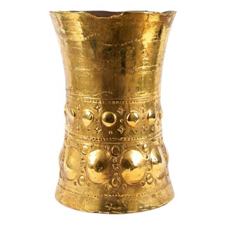 Platinum Luster Gold Vase by Deblona For Sale