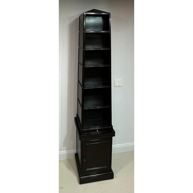 Baker Stately Homes Ebonized Egyptian Revival Obelisk Étagère For Sale - Image 11 of 12