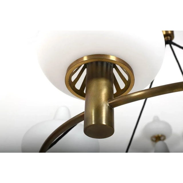 Gold Chandelier by Mogens Hammer & Henning Moldenhawer for Louis Poulsen, 1950s For Sale - Image 8 of 11