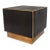 Midcentury Modern Dark Wood & Brass Cube Side Table For Sale