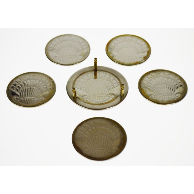 Vintage Silver Plate Coaster Set With Matching Holder Set of 5 Chairish