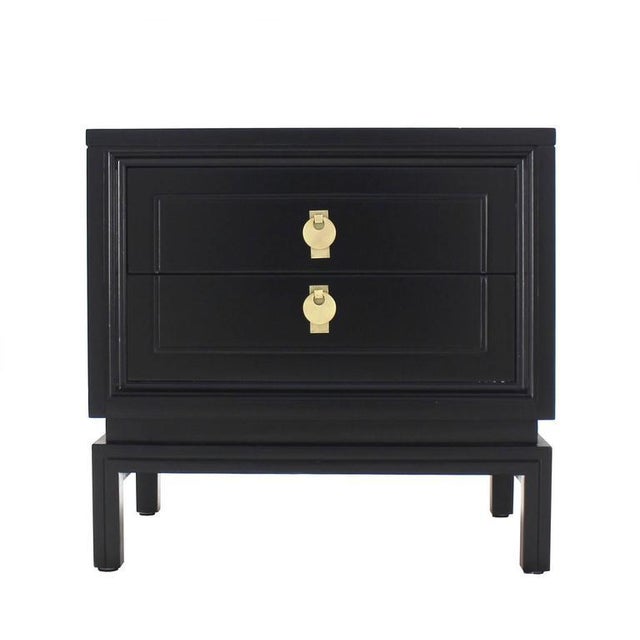 Mid Century Modern Ebonized Black Lacquer End Tables a Pair Chairish