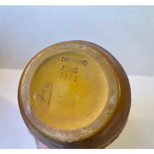 Ceramic Art Nouveau Terracotta Vase with Squid Tentacles by Michael Andersen & Son, 1890s For Sale - Image 7 of 13