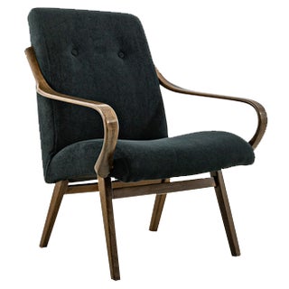 Black Armchair attributed to Jaroslav Šmídek for Ton, Czechoslovakia, 1960s For Sale