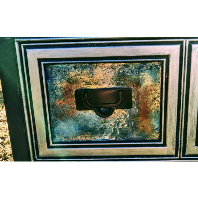 Patrick Briggs 'Tamara De Lempica" 2021 Acrylic Painted Campaign Style Wooden Nightstand For Sale - Image 10 of 12