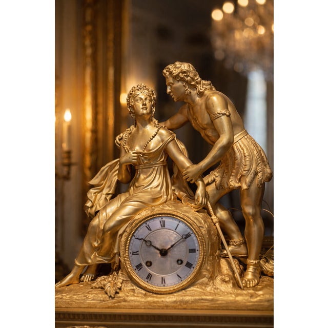 French 1830 French Louis Philippe Gold Ormolu Bronze Clock For Sale - Image 3 of 17