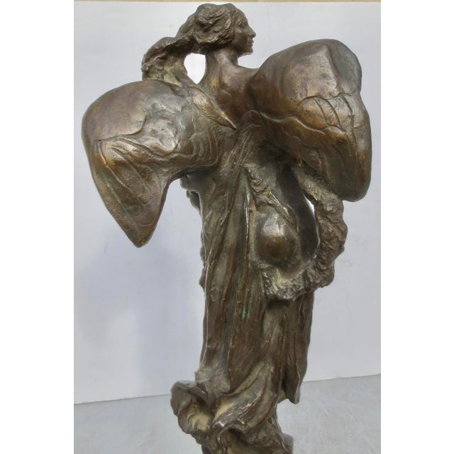 Metal Italian Bronze Allegorical Figure by A. Stagliano Circa 1920 For Sale - Image 7 of 16