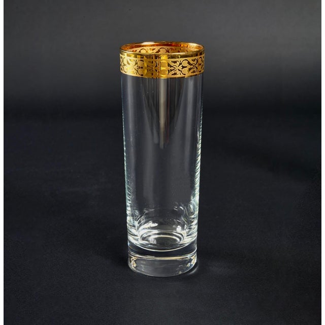 Mid-Century French Gilded Rim Glasses from Saint Louis, 1950s, Set of 16 For Sale - Image 6 of 10
