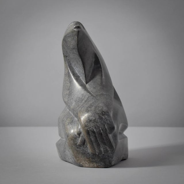 Early 20th Century Early 20th Century Listening Man Stone Carving Albert Mamvura First Generation Shona Sculptor For Sale - Image 5 of 13