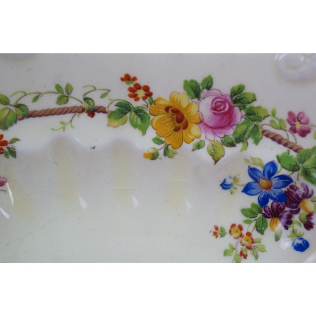 Antique Coalport Kings Ware Scalloped Floral Compote Dish Shallow Bowl 12" For Sale - Image 10 of 13