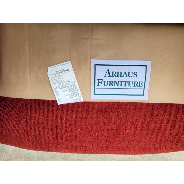 Arhaus Camden Collection Art Deco Cranberry Chenille Club Chairs Pair Chairish