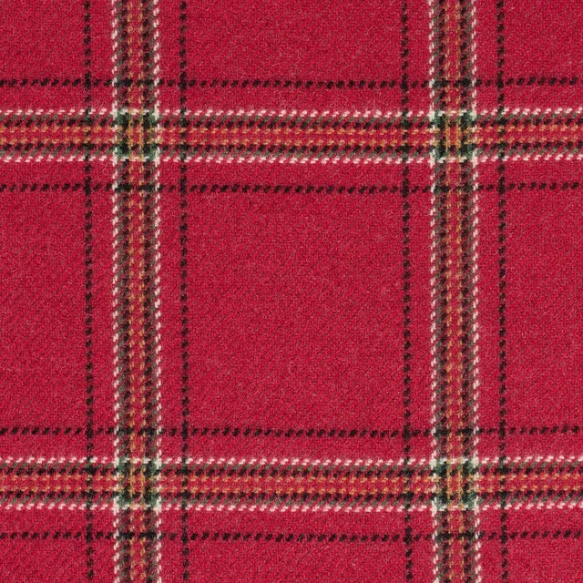 Contemporary Schumacher Blackburn Merino Plaid Fabric In Crimson For Sale - Image 3 of 3