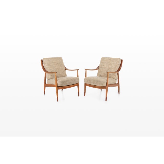 Set of Fd144 Easy Chairs in Oak and Teak by Peter Hvidt & Orla Mølgaard-Nielsen for France & Søn / France & Daverkosen, 1950s For Sale - Image 10 of 17
