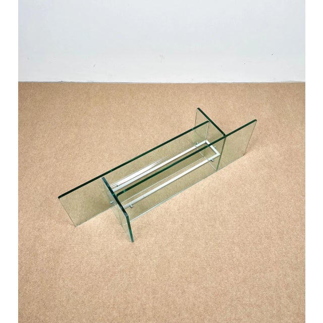 Glass & Chrome Coffee Table from Fontana Arte, Italy, 1970s For Sale - Image 11 of 18