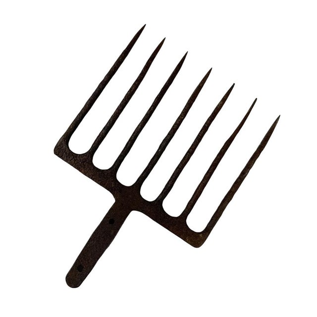 Bring a touch of history and raw character into your interior with this rare collection of vintage industrial eel forks....