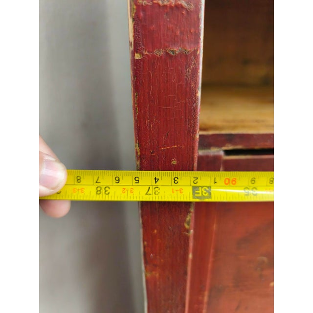 Antique Burgundy-Colored Pharmacy Chest of Drawers, 1890s For Sale - Image 4 of 18