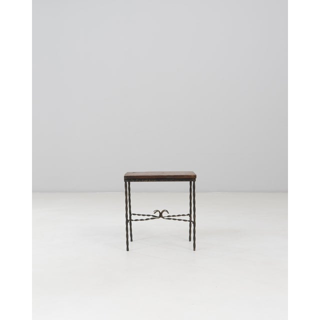 20th Century French Metal and Wooden Side Table With Twisted Legs For Sale - Image 16 of 18