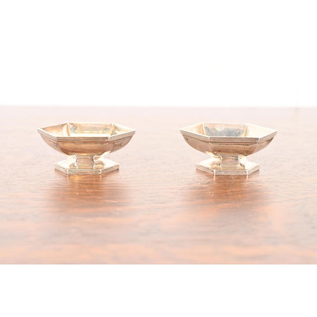Tiffany & Co. Antique Art Deco Sterling Silver Salt Cellars, Pair For Sale - Image 9 of 9