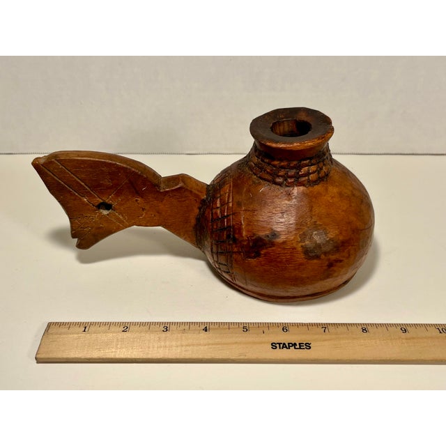 1900 - 1909 1900’s Antique Hand Carved Resewood Opium Cup From Jodphur, India For Sale - Image 5 of 6