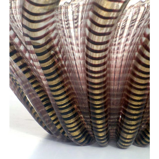 Mid-Century Modern Mid-Century Murano Glass Zebrati Vase by Ercole Barovier, 1950s For Sale - Image 3 of 8