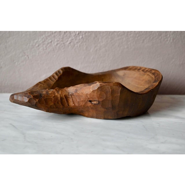 1960s Folk Wood Carved Fruit Bowl, Provence, 1960s For Sale - Image 5 of 11
