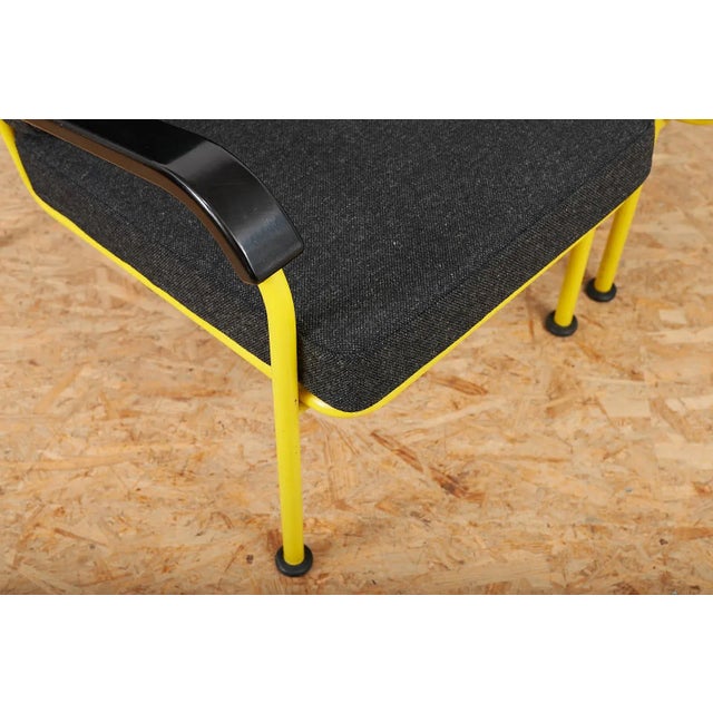 Yellow Tubular Steel Armchairs with Black Bakelite Armrests and Feet and Kvadrat Upholstery from Embru, 1934, Set of 2 For Sale - Image 5 of 12