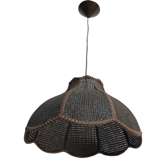 Pendant Light in Woven Thick Threads, 1970s For Sale