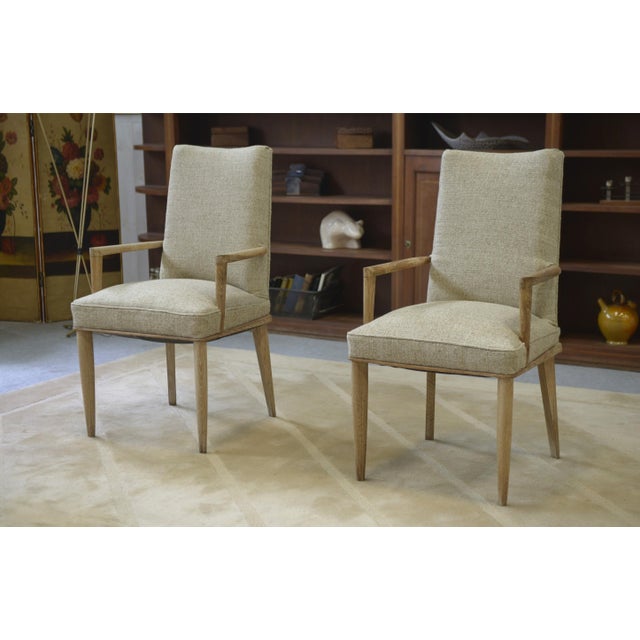 Cerused Oak Armchairs attributed to Suzanne Guiguichon, 1940s, Set of 2 For Sale - Image 9 of 11