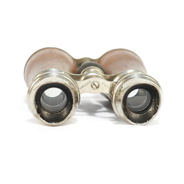 Early 20th Century Signed Marquise Paris Art Deco Period French Leather & Chrome Binoculars For Sale - Image 5 of 11