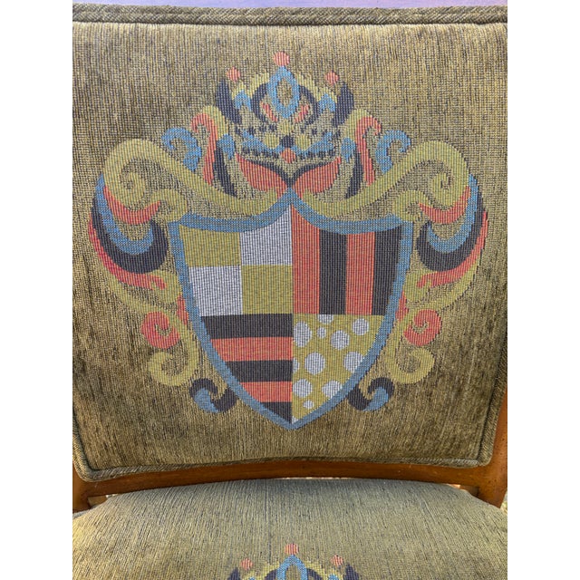 French Empire Style Armchairs With Heraldic Crests, a Pair For Sale - Image 4 of 17