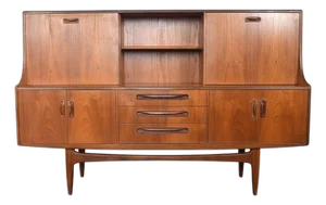 Tall G Plan Fresco Credenza With Bar in Teak