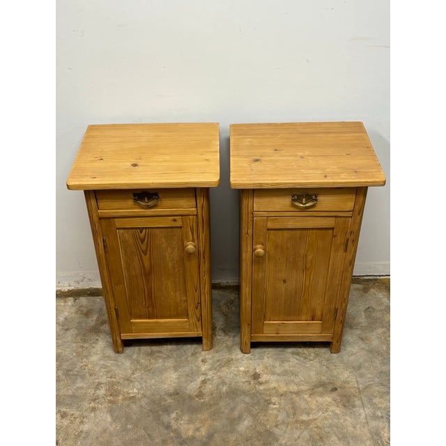 Early 20th Century Antique European Pine Nightstands For Sale - Image 5 of 11