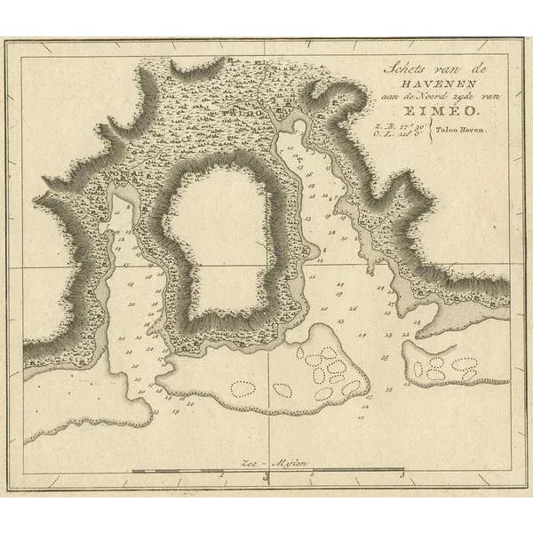 Antique Map of the Harbour of Taloo by J. Cook, 1803 For Sale - Image 3 of 5