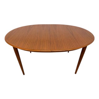 Vintage Danish Modern Oval Teak Dining Table - Refinished! For Sale