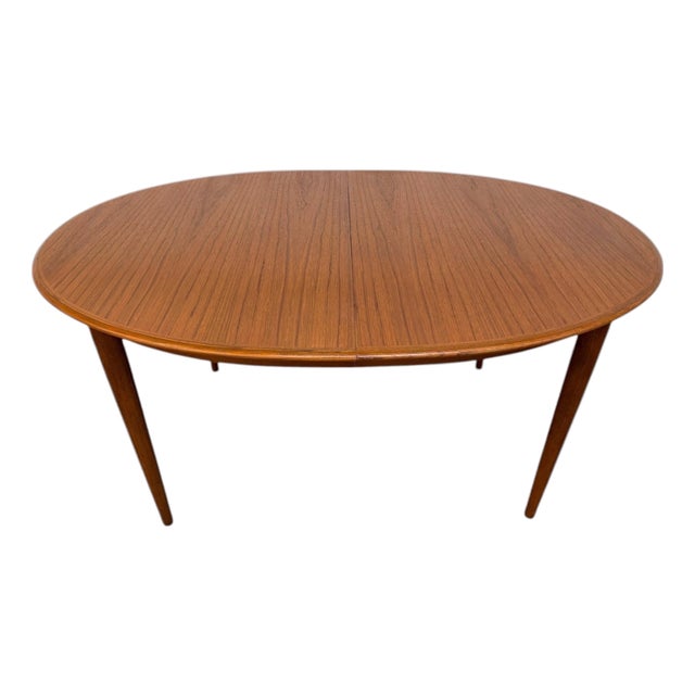 Vintage Danish Modern Oval Teak Dining Table - Refinished! For Sale