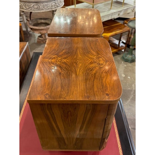 Art Deco Pair of Italian Art Deco Style Olivewood Side Tables For Sale - Image 3 of 7