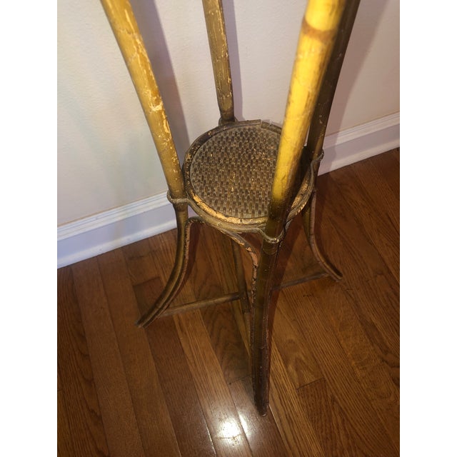 Wood English Tall Two Tier Bamboo Plant Stand For Sale - Image 7 of 12