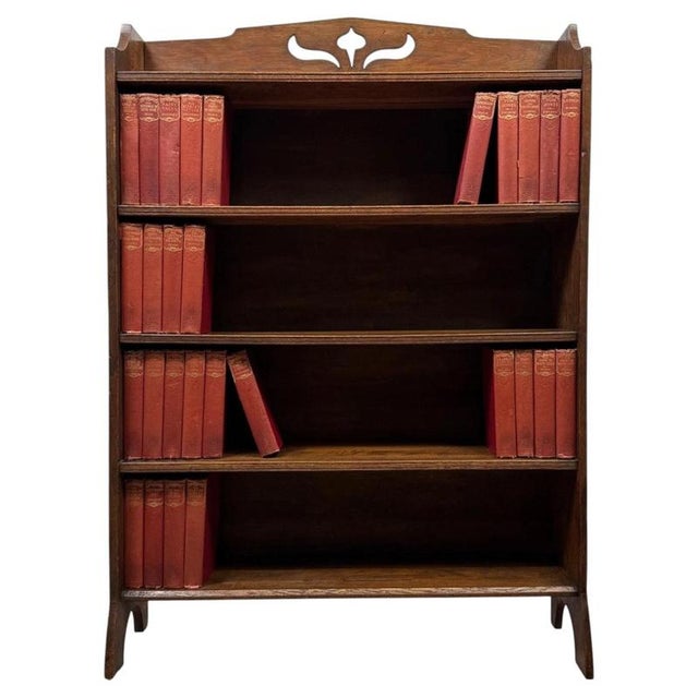 20th Century Arts and Crafts English Oak Open Bookcase, 1890s For Sale - Image 10 of 10