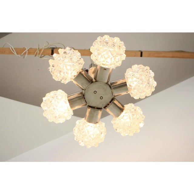 Mid-Century Chrome Steel & Glass Chandelier, 1970s For Sale - Image 8 of 11