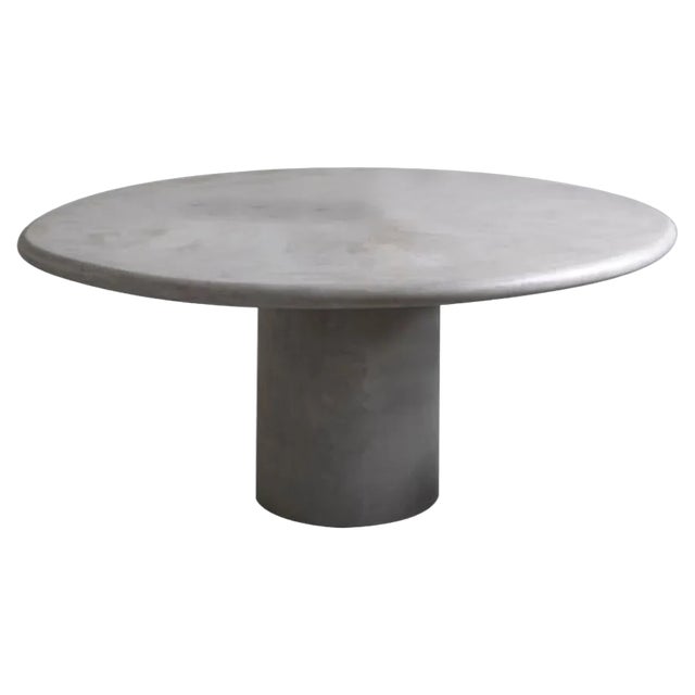 Large Waxed Concrete Round Table by Bicci De Medici For Sale