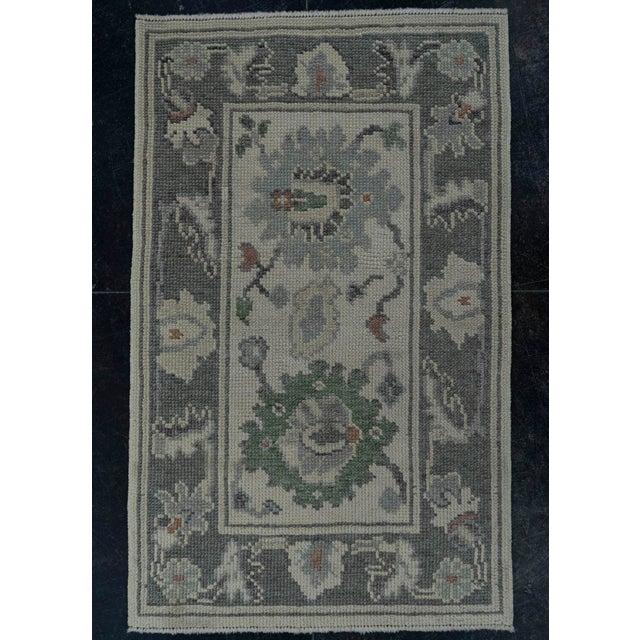 Gray Turkish Oushak Rug 2' x 3'3" #19541 For Sale - Image 8 of 8