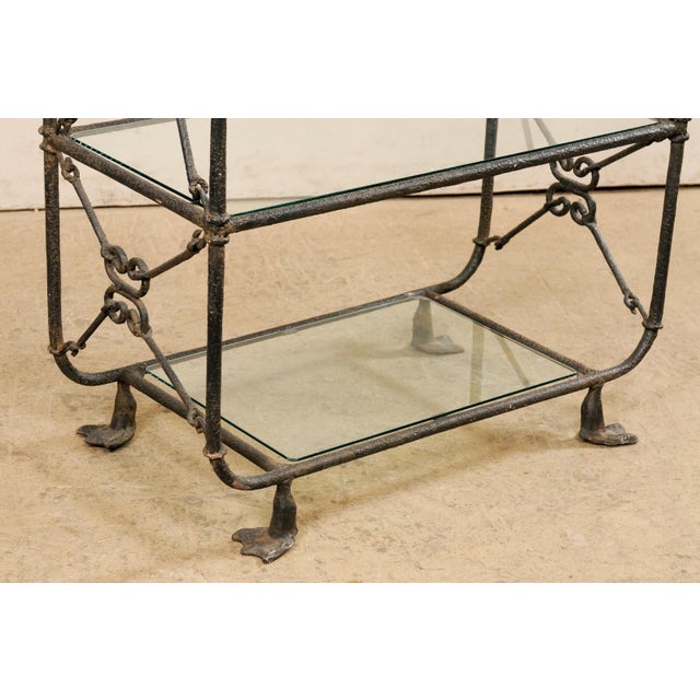 Metal Mid 20th Century French Giacometti Style Tall Étagère For Sale - Image 7 of 11