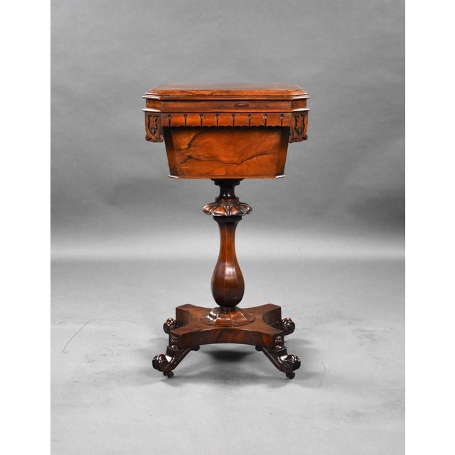 19th Century William IV English Rosewood Tea Poy For Sale - Image 6 of 16