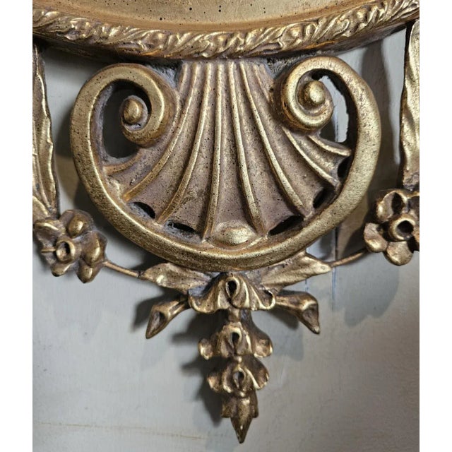 Glass Pair of Adams Style Carved and Gilt Mirrors by Friedman Brothers 53"h X 28"w For Sale - Image 7 of 9