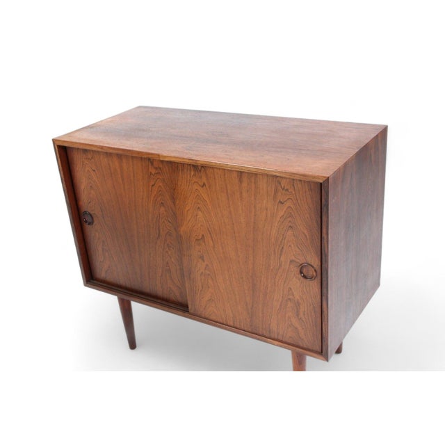Wood Mid 20th Century Pair of Kai Kristiansen Small Teak Credenzas in Rosewood For Sale - Image 7 of 8