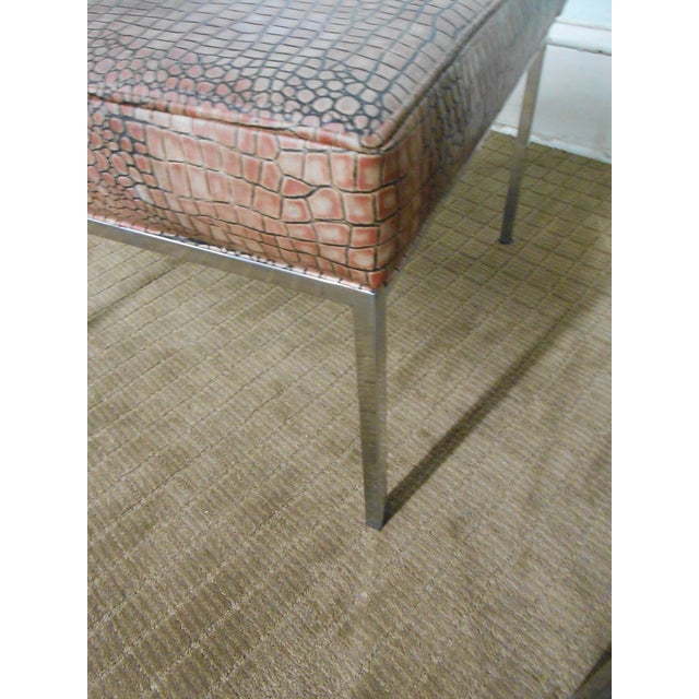 MidCentury Chrome Leather Ottomans A Pair Chairish