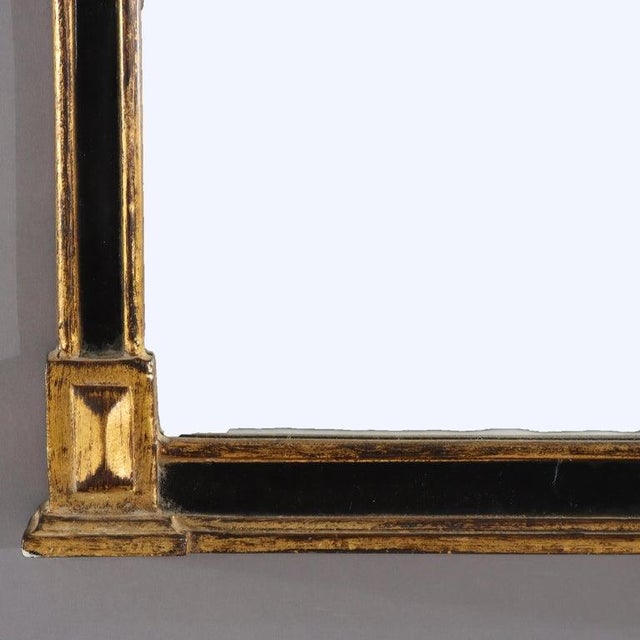 French Louis XVI Style Ebonized & Gilt Arch Form Wall Mirror 20thC For Sale - Image 4 of 10