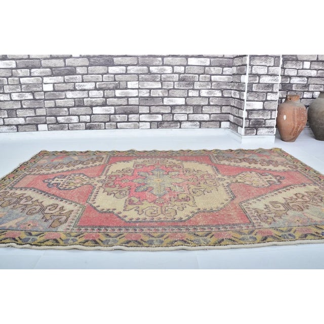 1950s Antique Handmade Tribal Carpet For Sale - Image 5 of 10